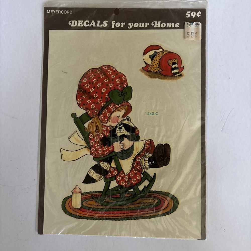 Meyercord‎ Decal Sheet Vintage 1950's  #1540C Rocking Girl